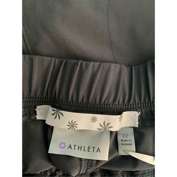 Athleta Aspire Pants Dark Gray Cinch Ankle Jogger Style Zipper Pockets Sz‎ 12 - Picture 11 of 14
